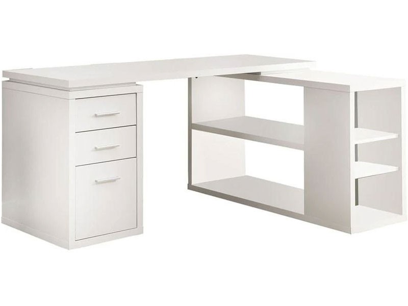 Monarch Specialties I 7023 White Hollow-Core Left Or Right Facing Corner Desk