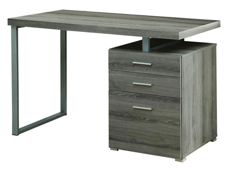 Monarch Specialties Dark Taupe Reclaimed-Look Left Or Right Facing Desk