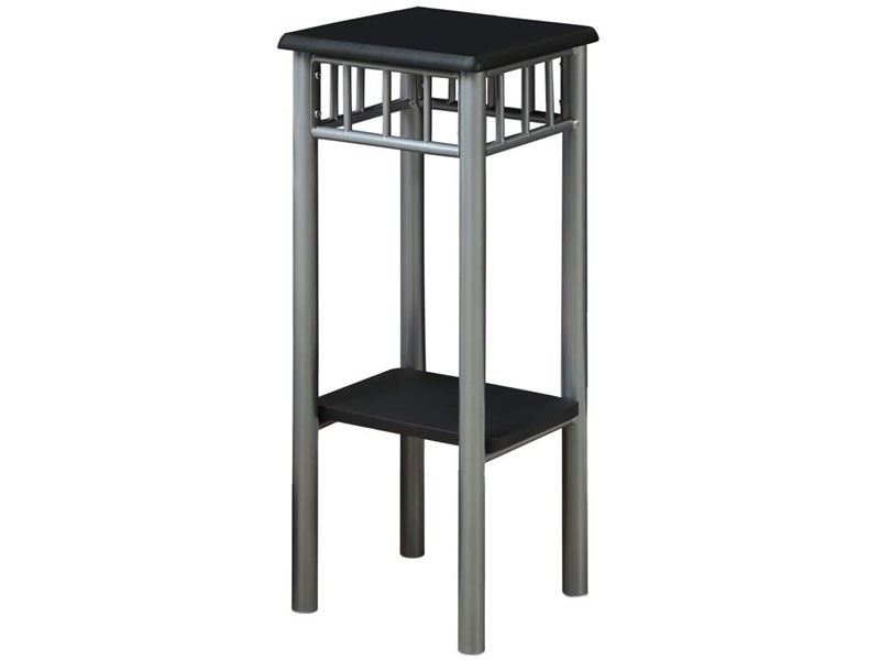 Monarch Specialties Black Silver Metal Plant Stand