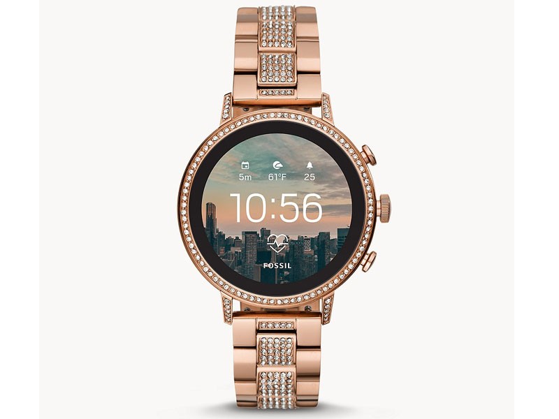 Fossil Women's Gen 4 Smartwatch Venture HR Rose Gold-Tone Stainless Steel