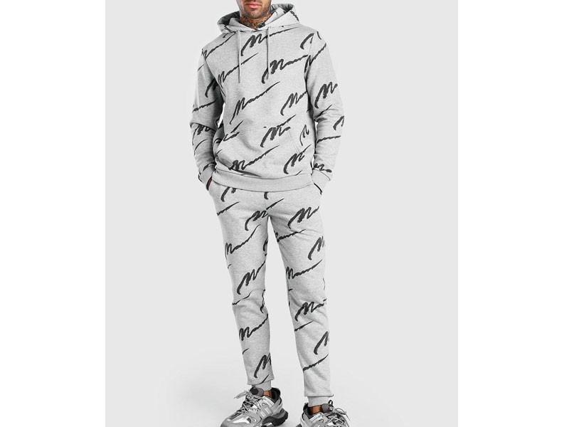 Men's Printed Hooded Tracksuit