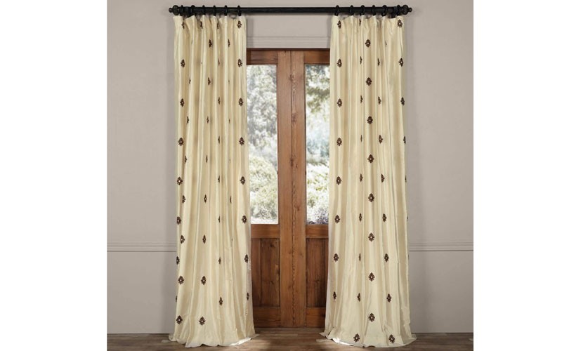 Mirror Pearl White Silk Curtain