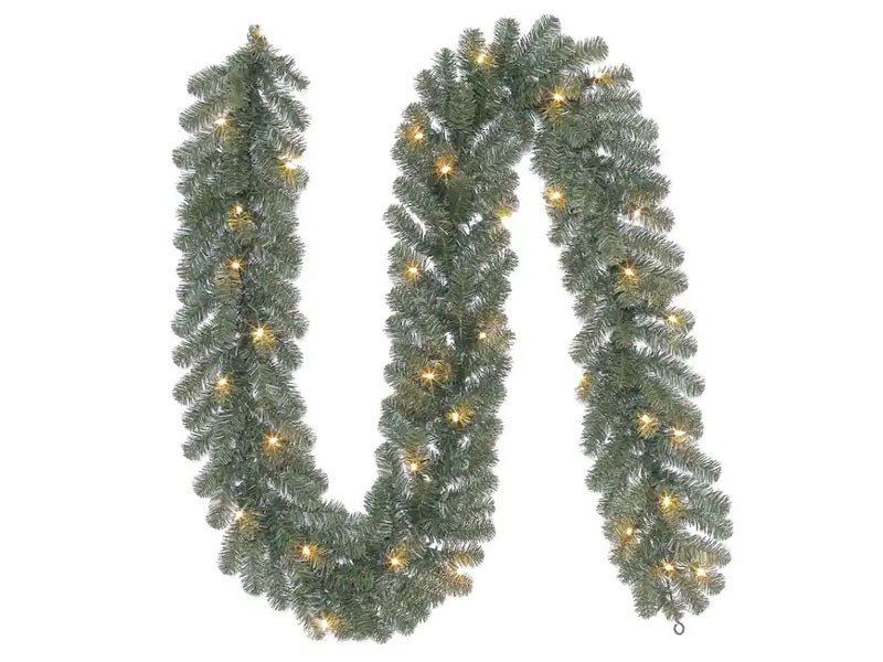 Holiday Living Indoor/Outdoor Pre-lit 9-ft Ellston Pine Garland