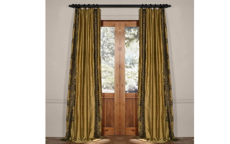 Rowena Gold Dust Silk Curtain