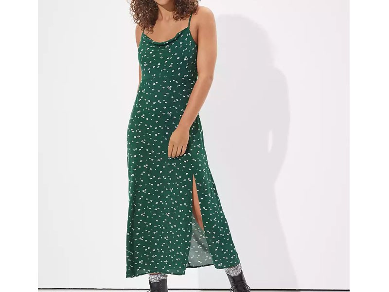 AE Cowl Neck Midi Slip Dress For Women