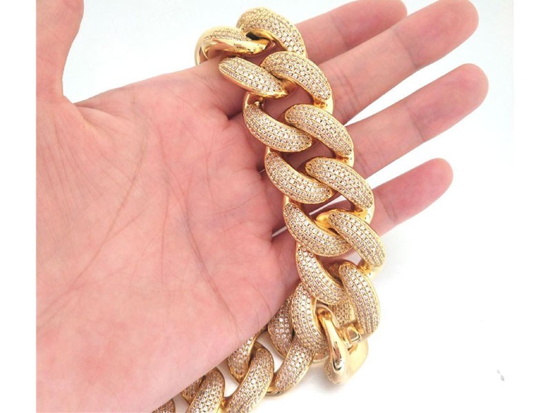 Men's Hip Hop Bling Chain White Yellow Gold