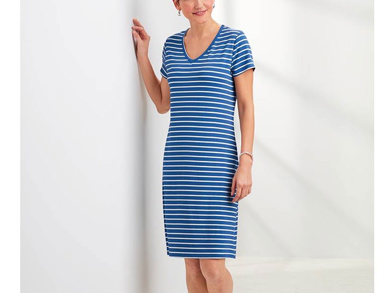 Striped Tee Shirt Dress For Women