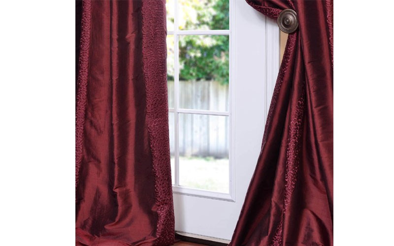 Baldwin Merlot Silk Curtain