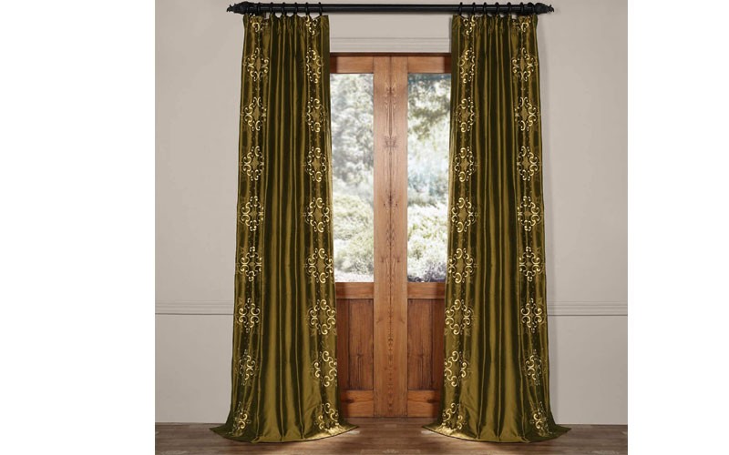 Cassandra Sage Green Thai Silk Curtain