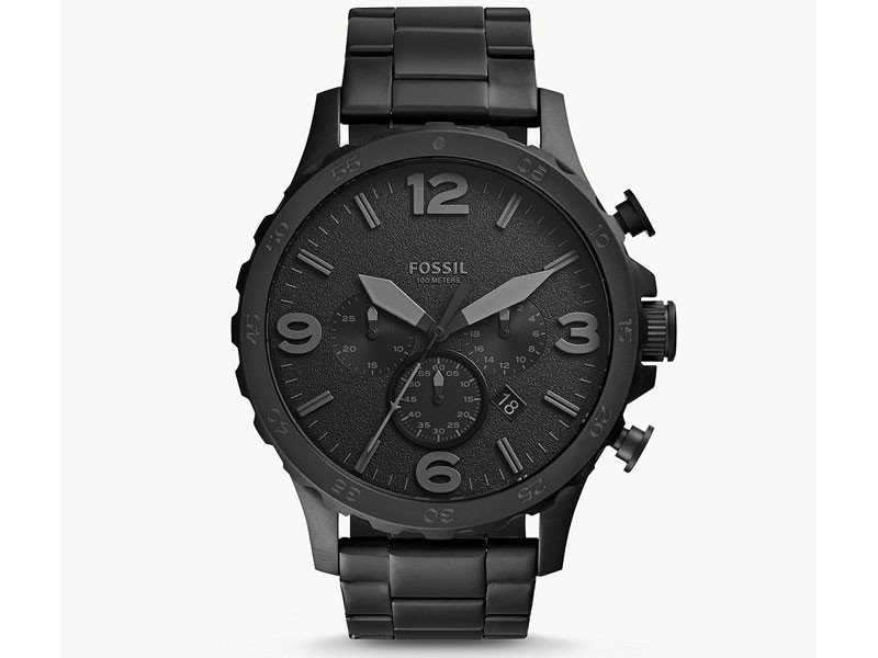 Fossil Nate Chronograph Black Stainless Steel Watch For Men