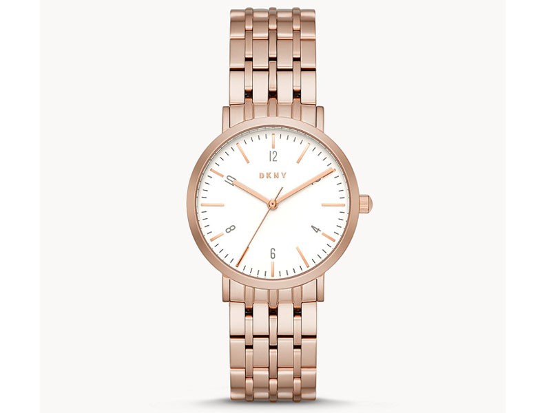 DKNY Women's Minetta Three-Hand Rose Gold-Tone Stainless Steel Watch