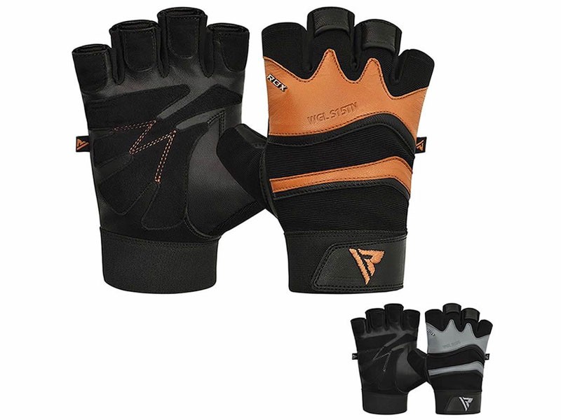 RDX S15 Short Finger Solid Grip Leather Weightlifting Workout Gym Gloves