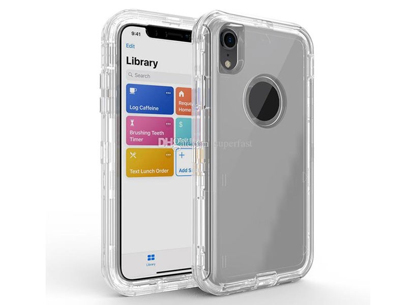 Transparent Heavy Duty Defender Case Shock Absorption Crystal Clear Case
