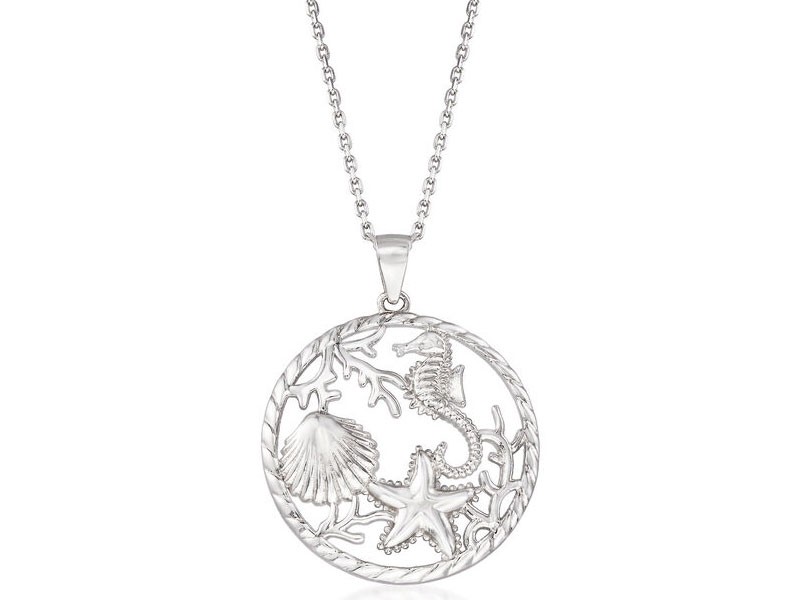 Women's Sterling Silver Sea Life Pendant Necklace