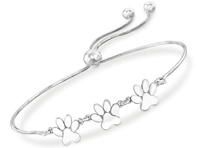 Women's Sterling Silver Tiny Paws Bolo Bracelet