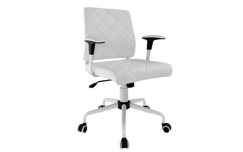 Lattice Vinyl Office Chair In White