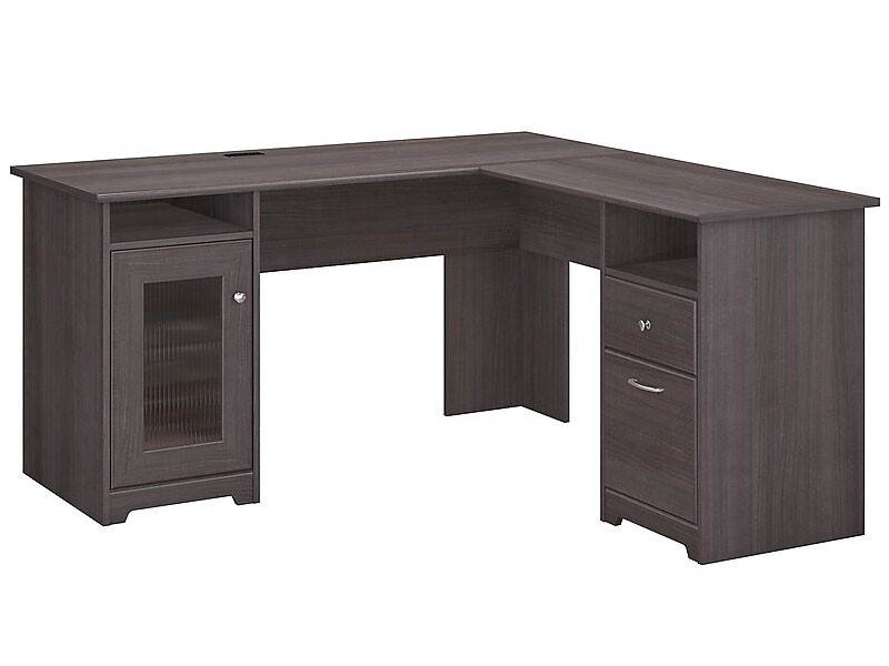 Bush Furniture Cabot L Shaped Desk Heather Gray