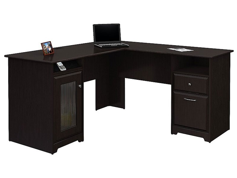 Bush Furniture Cabot L Shaped Desk Espresso Oak