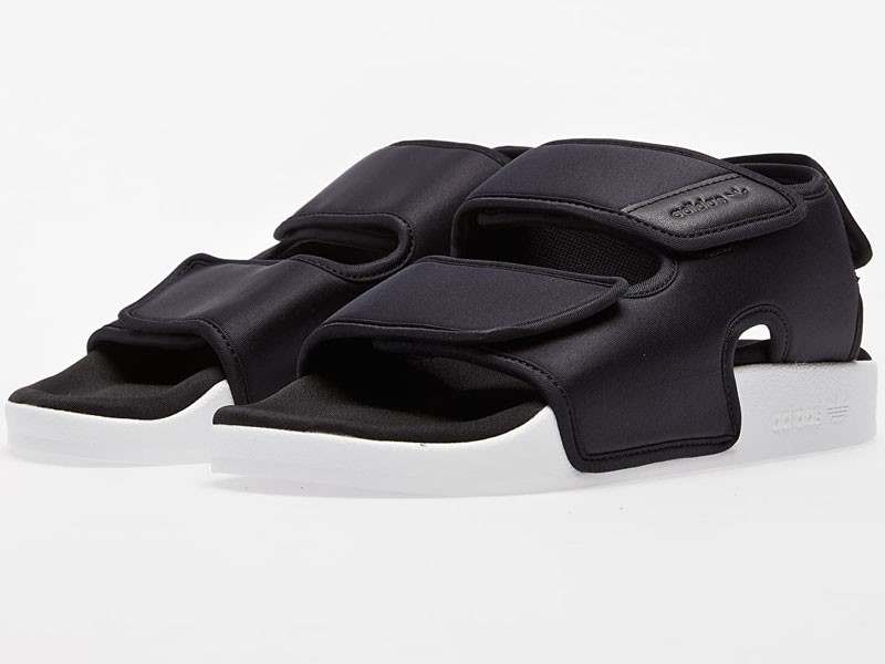 Men's Adidas Adilette Black White Sandals