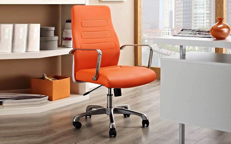 Depict Mid Back Aluminum Office Chair In Orange