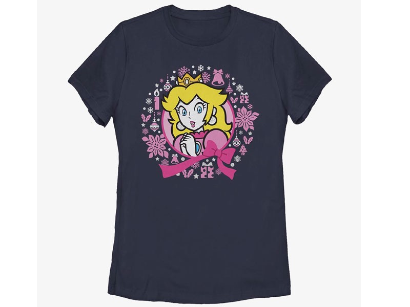 Super Mario Peach Christmas Wreath Women's T-Shirt