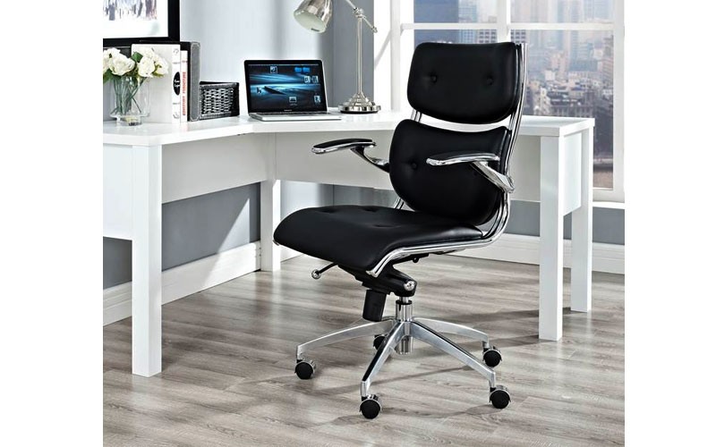 Push Mid Back Office Chair In Black