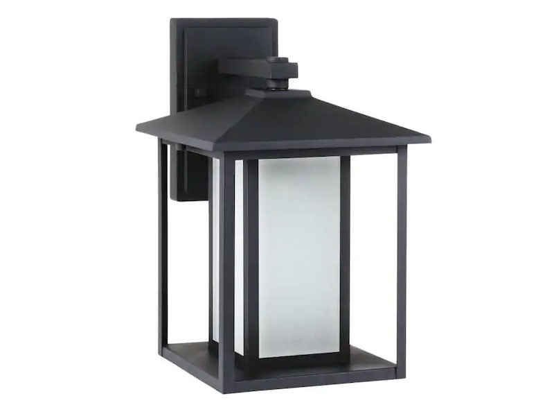 Sea Gull Lighting Hunnington 14-in H Black Medium Base Outdoor Wall Light