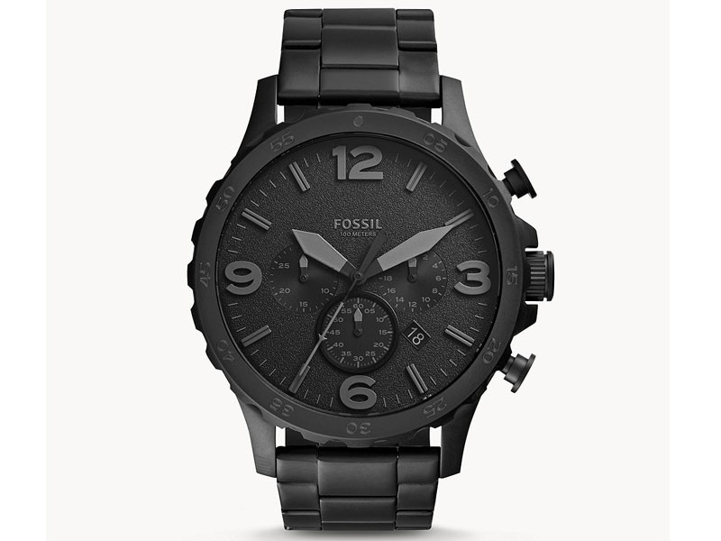 Fossil Nate Chronograph Black Stainless Steel Watch For Men