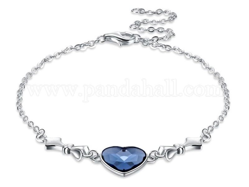 Women's Sterling Silver Bracelets With Austrian Crystal