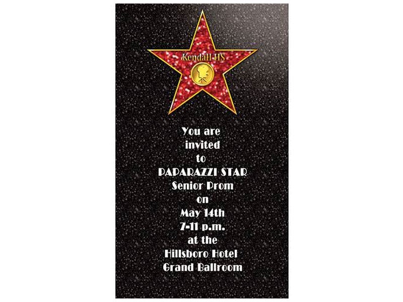 Star Walk Of Fame Vertical Invitations