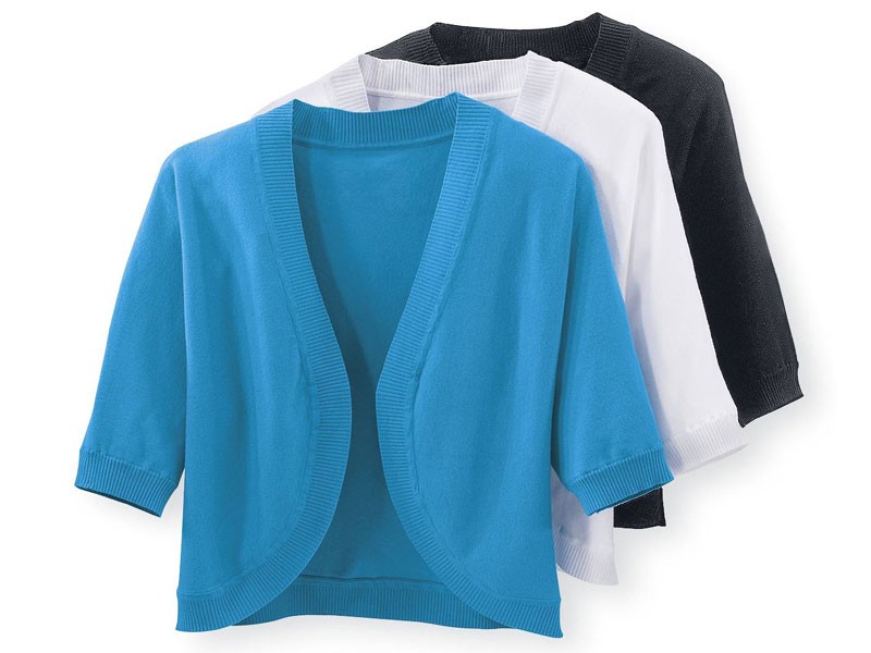 Ribknit-Trim Shrug For Women