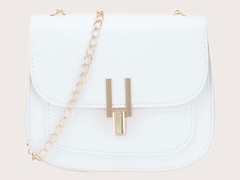 Textured Chain Crossbody Bag For Women