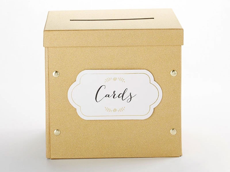 Gold Glitter Collapsible Card Box