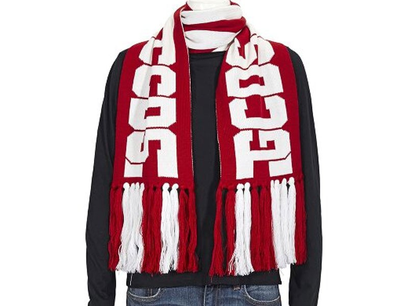 GCDS Unisex Red Classic Logo Scarf