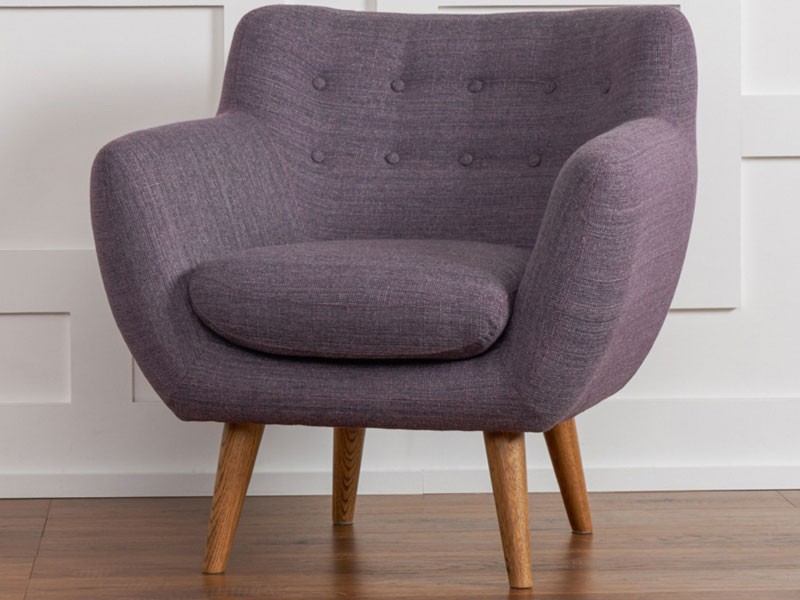 Rhodes Mid-Century Modern Tufted Arm Chair Venga Purple