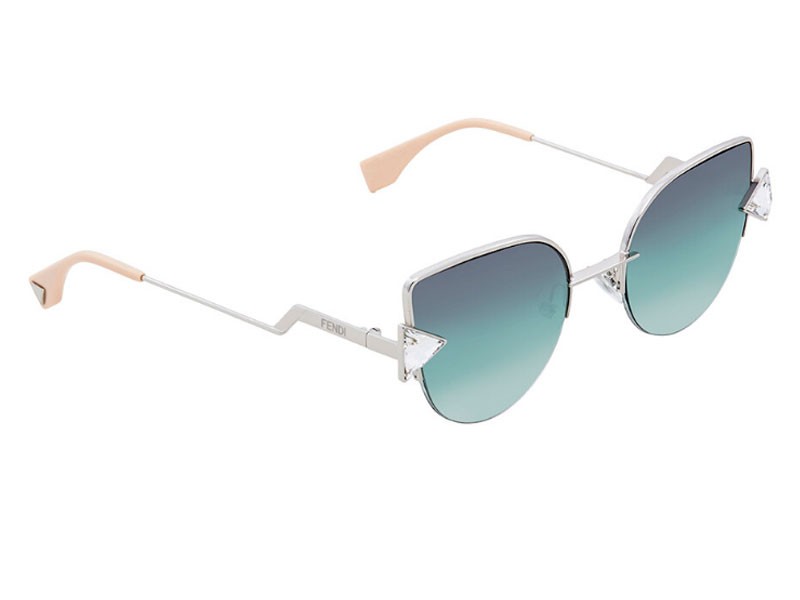 Fendi Rainbow Mauve Green and Transparent Gradient Cat Eye Ladies Sunglasses