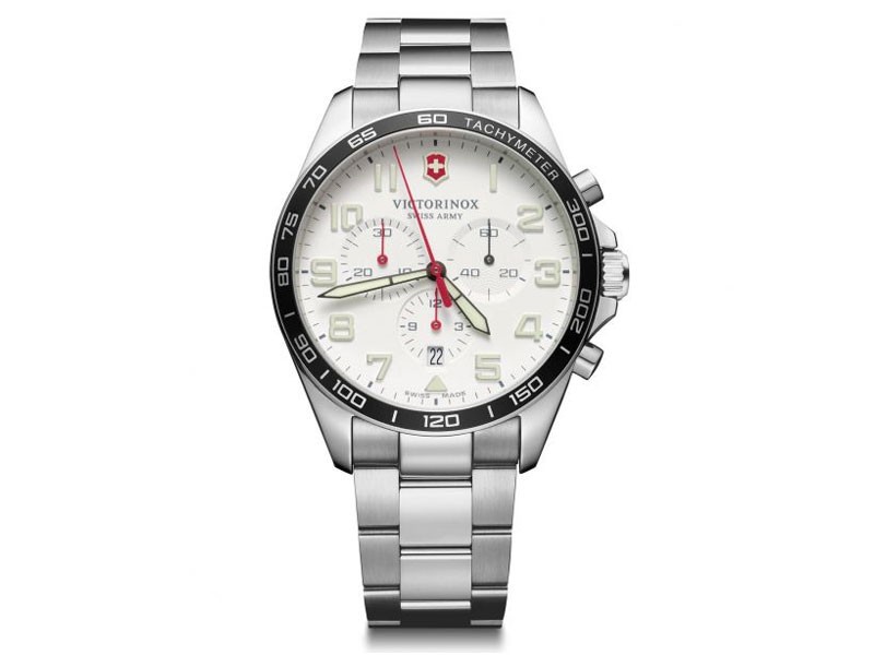 Men's Victorinox Swiss Army Fieldforce Chrono White Dial Stainless Steel Watch