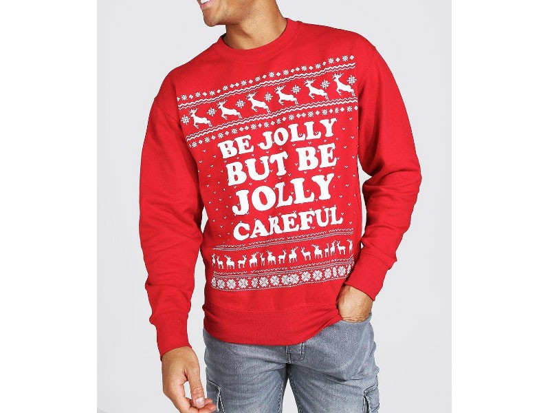 Slogan Print Christmas Sweatshirt For Men