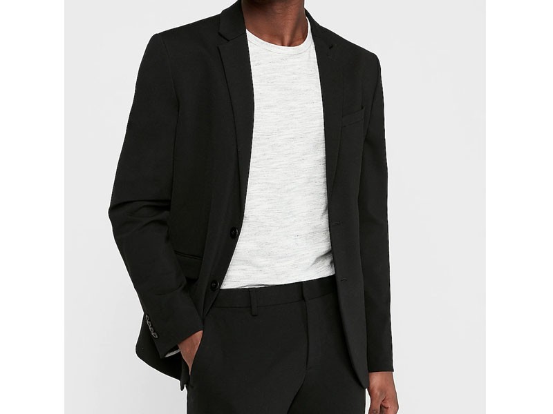 Men's Slim Black Luxe Comfort Soft Suit Jacket