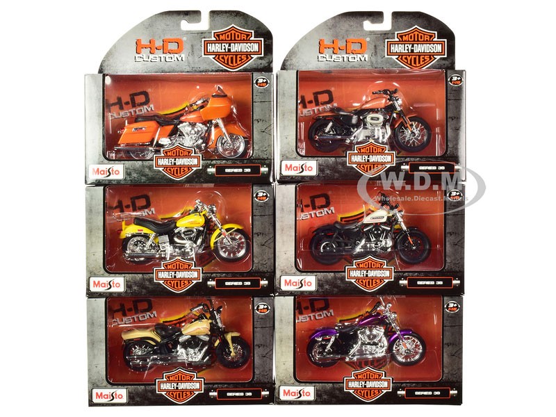 Harley-Davidson Motorcycles 6 Piece Set Series Diecast Models By Maisto