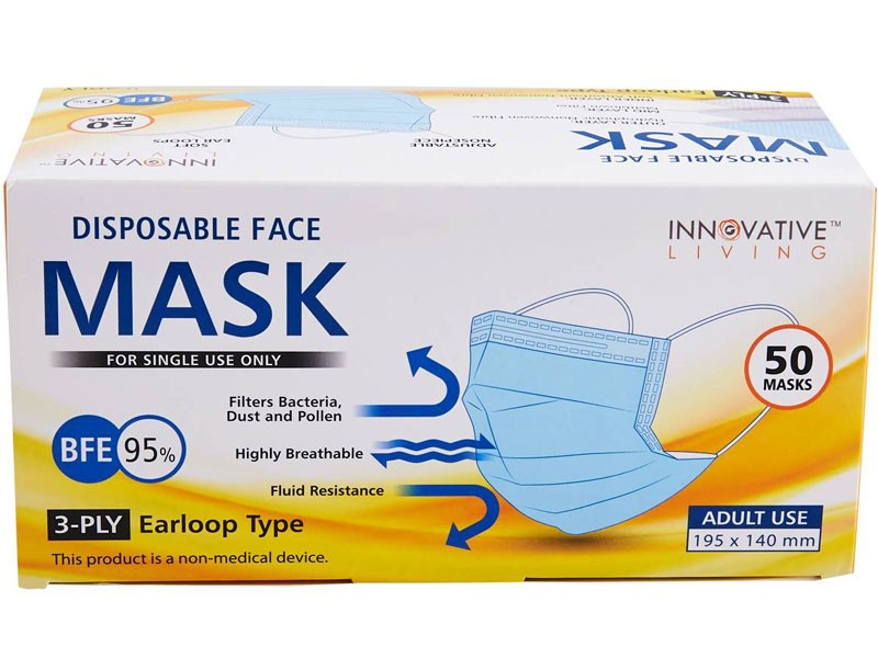 Adult Unisex 50pc. 3-Ply Masks