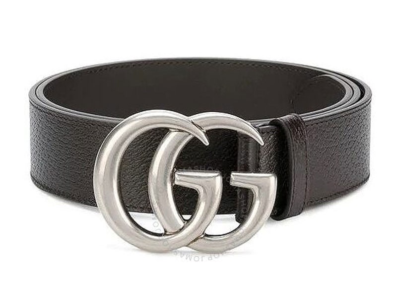 GUCCI Men's Black Marmont Belt With Double G Buckle