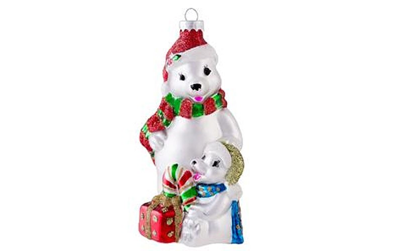 Celebrations by Radko Polar Bears Glass Ornament