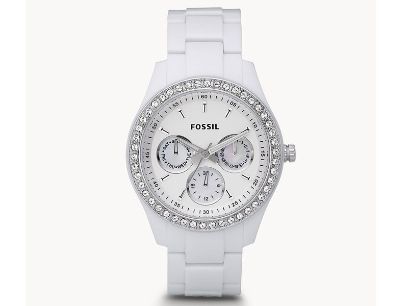 Fossil Stella Multifunction White Resin Watch For Women