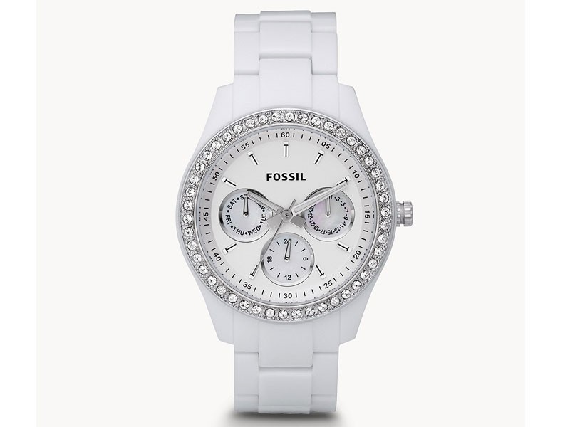 Fossil Stella Multifunction White Resin Watch For Women