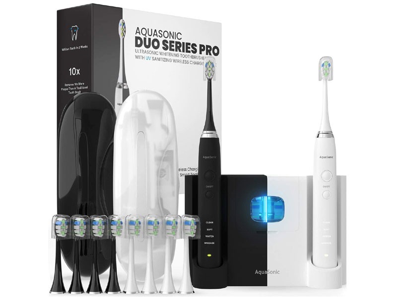 AquaSonic Duo Pro Dual Handle Ultra Whitening VPM Electric Smart ToothBrushes