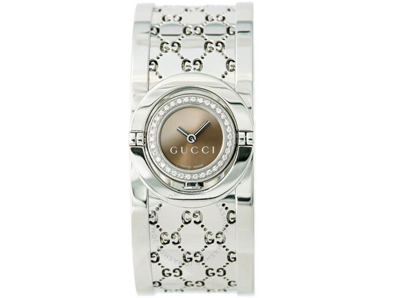 Gucci Pre-owned Gucci Twirl Quartz Diamond Brown Dial Ladies Watch