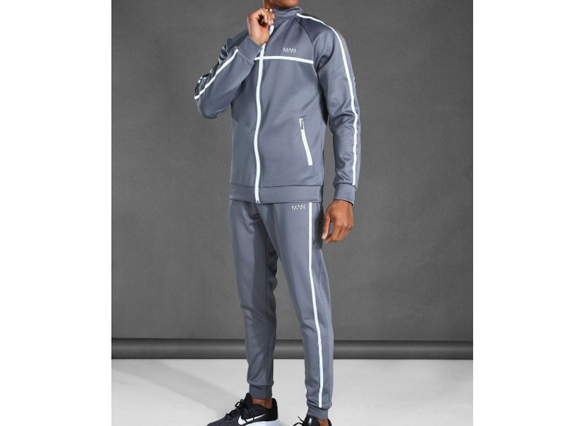 Men's Active Reflective Funnel Neck Track Suit