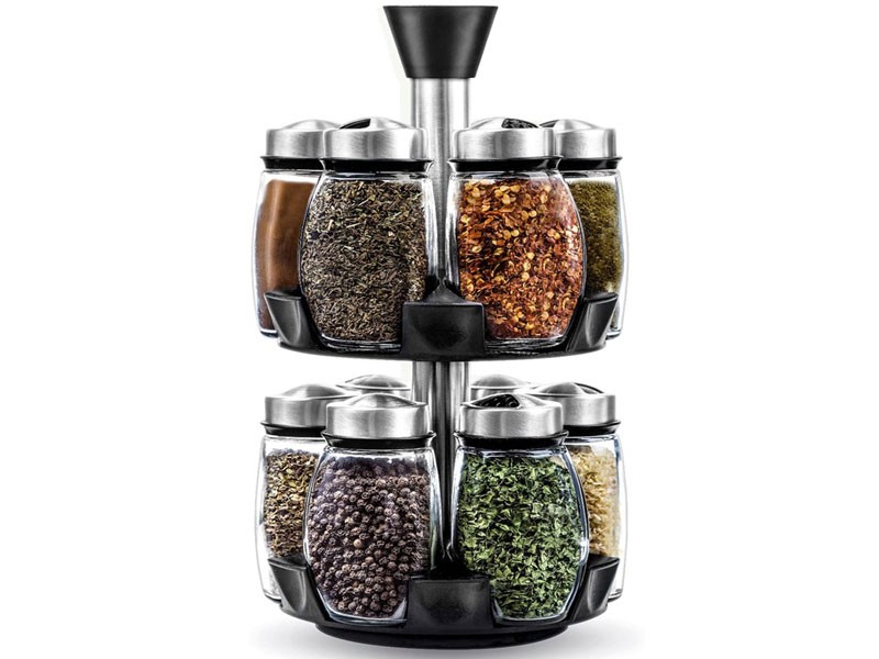 12-Jar Revolving Spice Rack Organizer