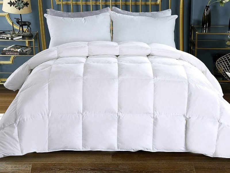 WhatsBedding 100% Cotton Cover White Goose Duck Down And Feather Comforter